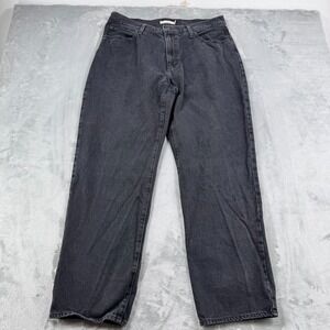 Levi's 94 Baggy Jeans Women's 33x31 Black Denim Relaxed Fit Tapered Leg